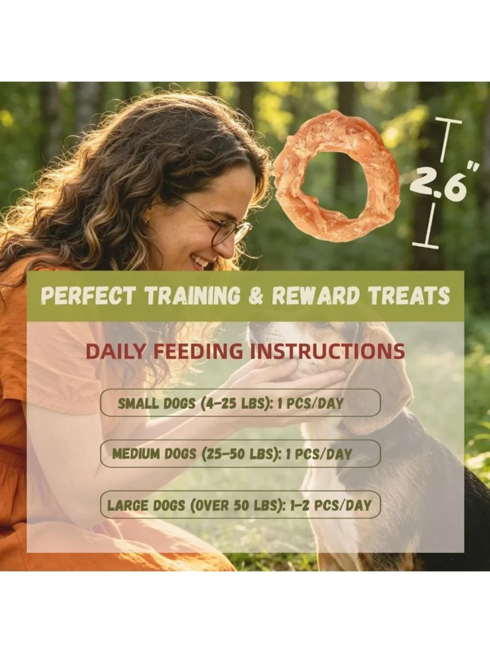 Natural Chicken & Beef Tendon Rings | Rawhide Alternative Dog Treats for Chewing